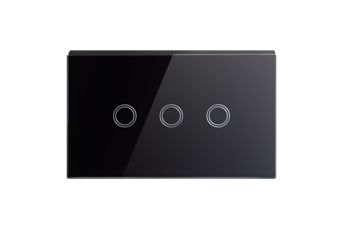 Touch Light Switch 3 Gang - Shadow Black