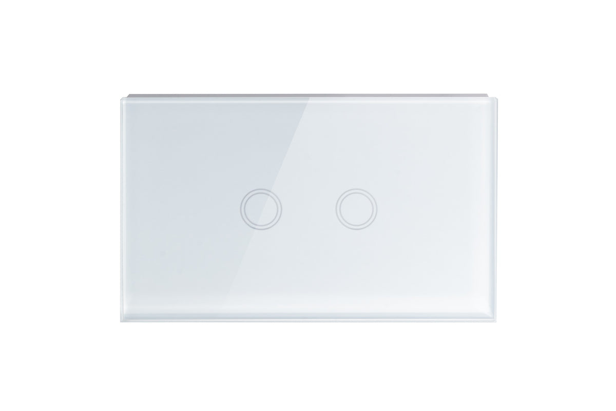 Touch Light Switch 2 Gang - Frost White