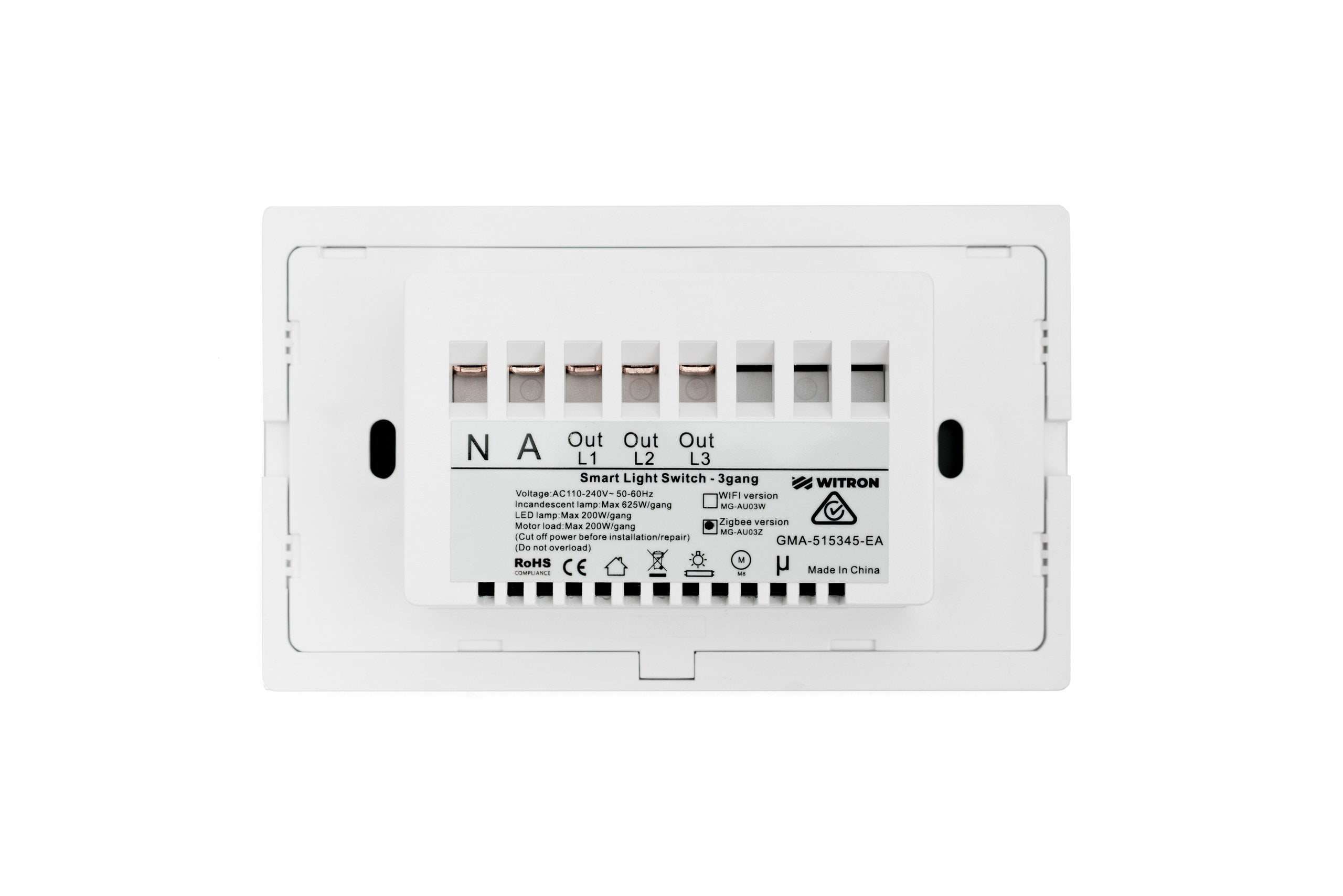 Smart Touch Zigbee Light Switch - 3 Gang