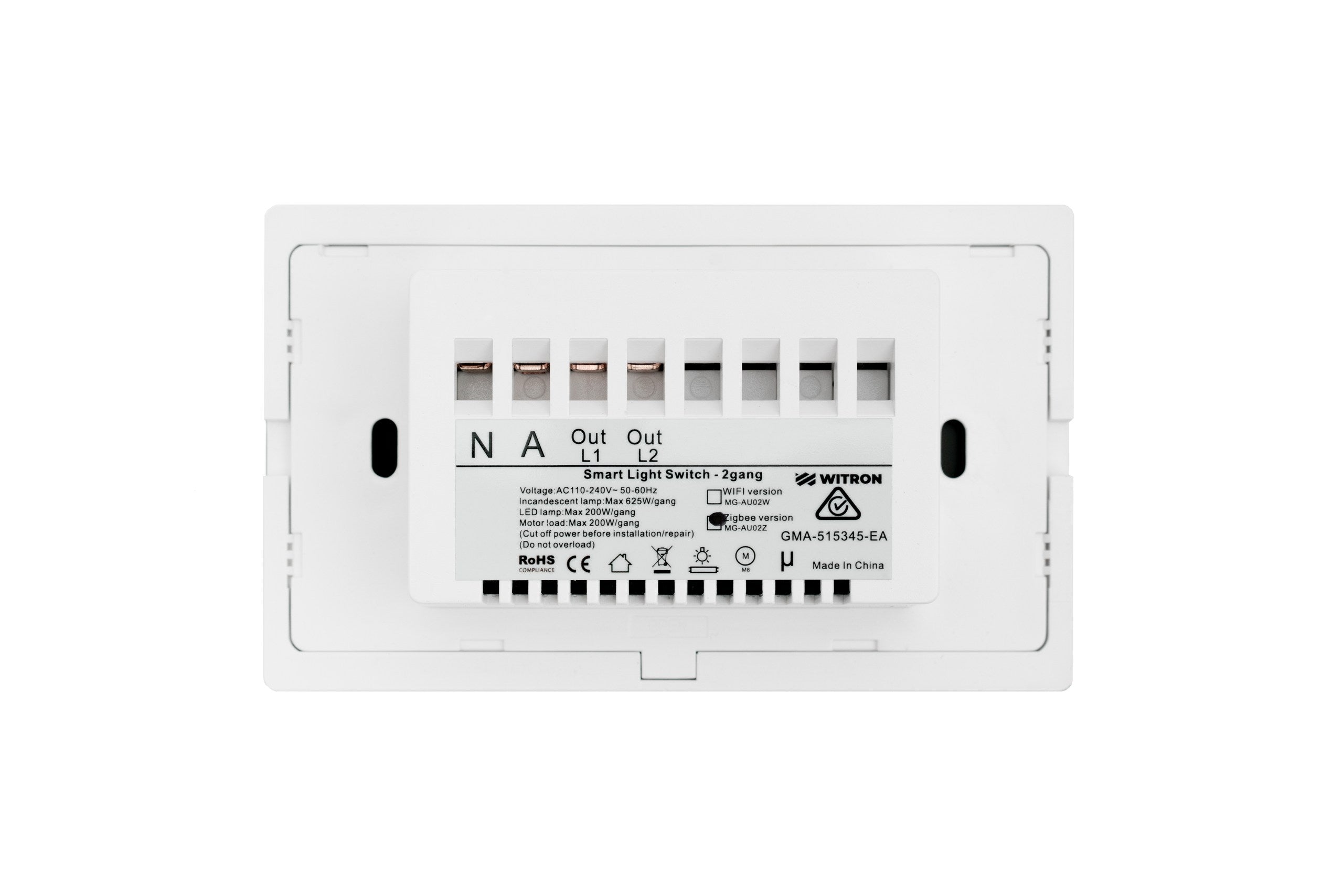 Smart Touch Zigbee Light Switch - 2 Gang