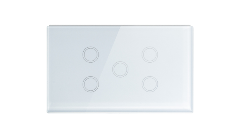 Smart Wifi Light Switch 5 Gang - Frost White